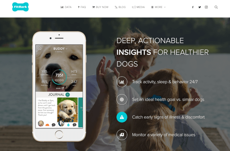 愛犬の体調データを管理するウェアラブルデバイス「FitBark」
