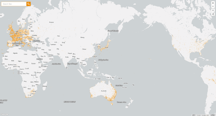 世界中でFONが使える地域