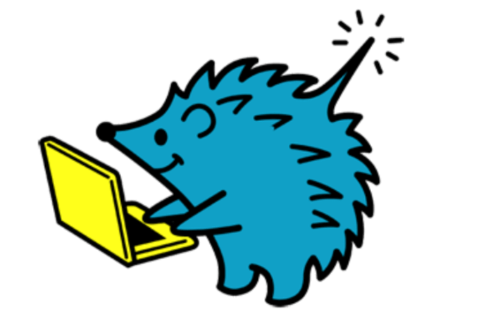 Wi2 300の青いハリネズミキャラクター